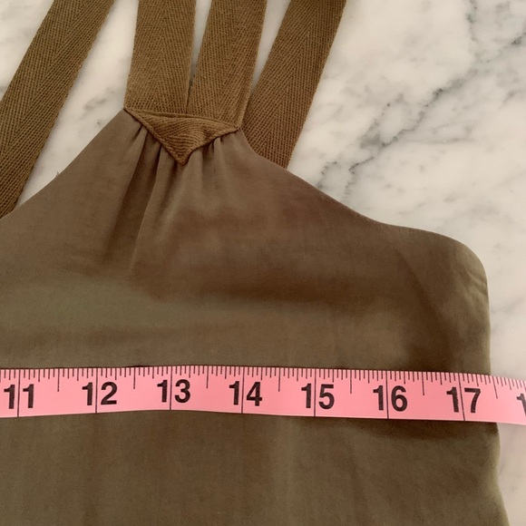 Banana Republic khaki silky maxi dress with cotton ribbon details pockets size 8 - Picture 10 of 12